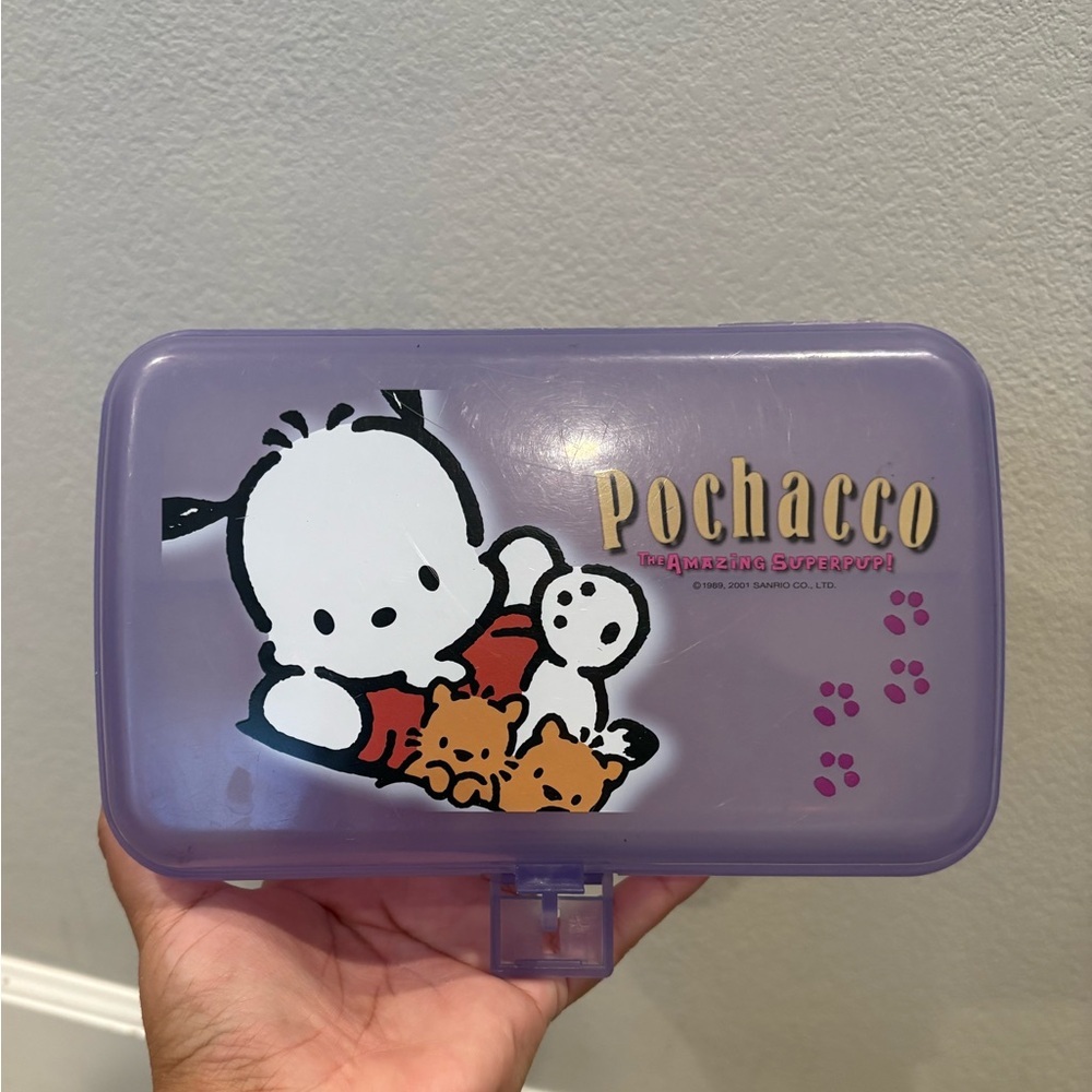 vintage 2001 Sanrio pochacco pencil case EUC missing the lock